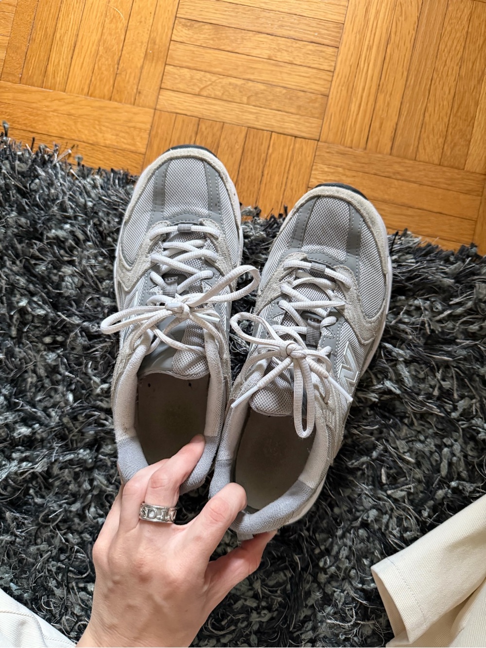 New Balance Women's Gray Lace-Up Running Sneakers